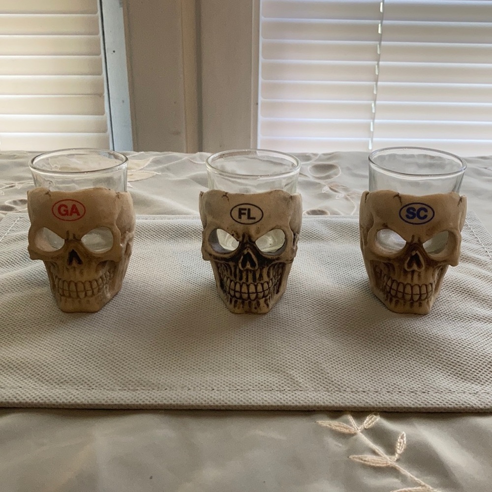 3 State-Skeleton Shot Glasses